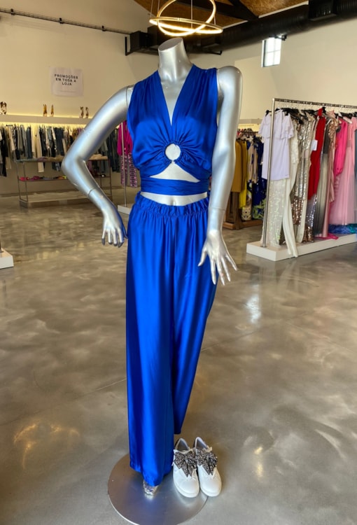 Top curto efeito cetim