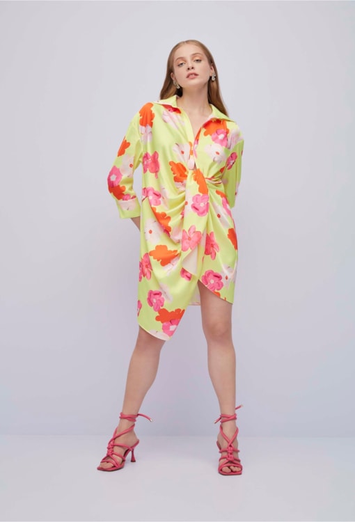Vestido florido neon