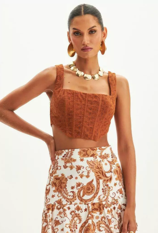 Top cropped estilo corset