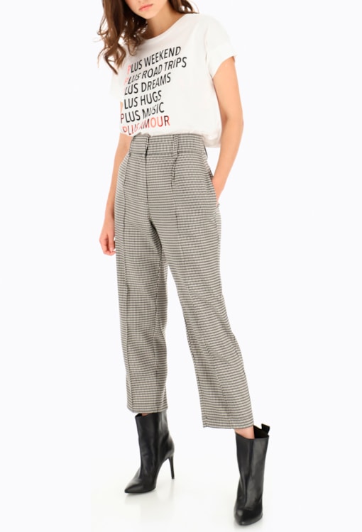 CALÇAS PIED-DE-POULE 