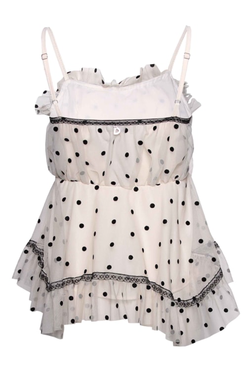 Top de alças com bolinhas