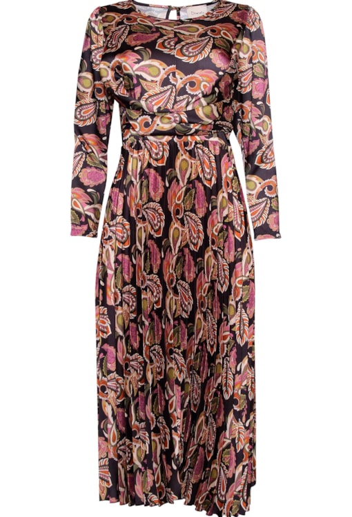 Vestido plissado estampado