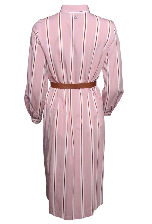 Vestido camiseiro às riscas