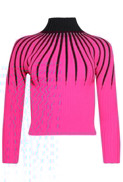 Camisola de malha canelada