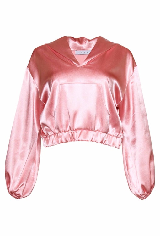 Camisola com capuz efeito cetim