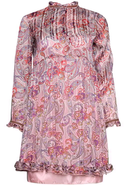 Vestido estampado plissado