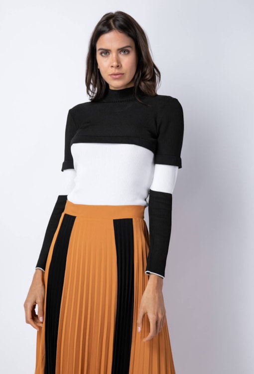 Blusa canelada duas cores