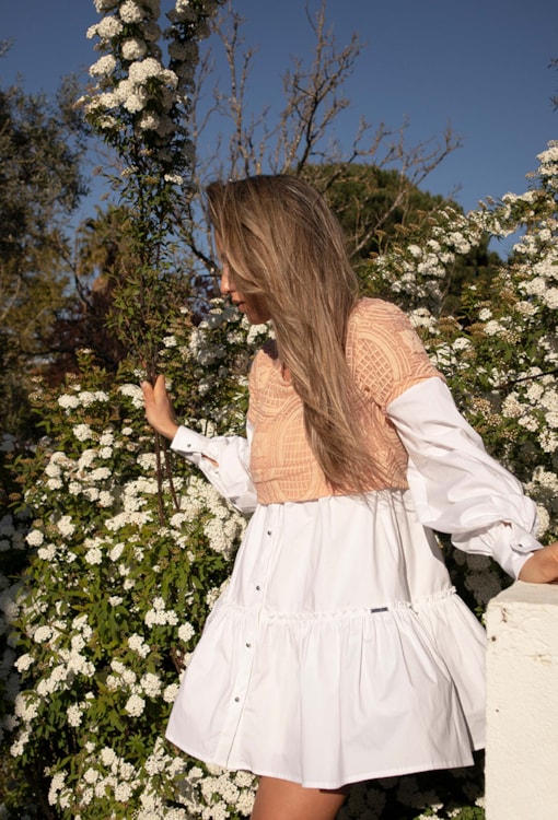 Vestido camiseiro Sobreposição