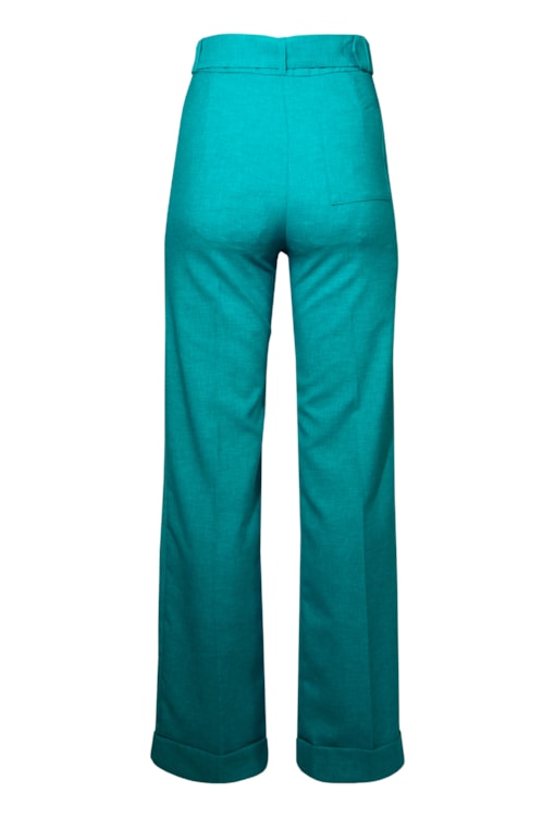 Calças retas com cinto combinado