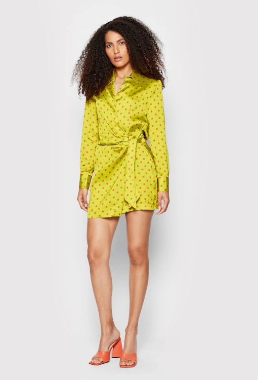 Vestido Curto Estampado com laço