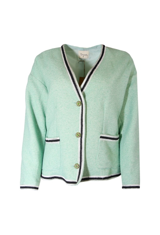 Cardigã com botões flor