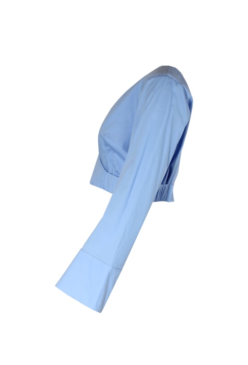 Camisa cropped com decote em V