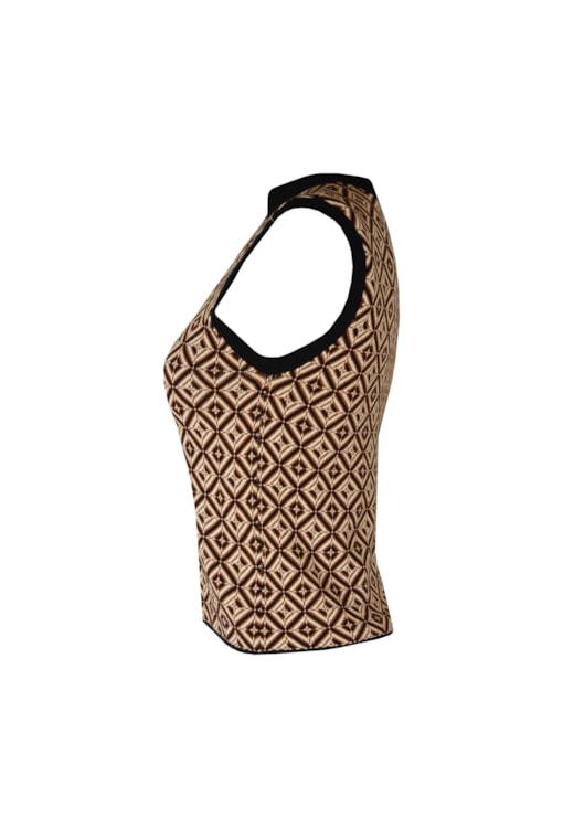 Top estampado com gola