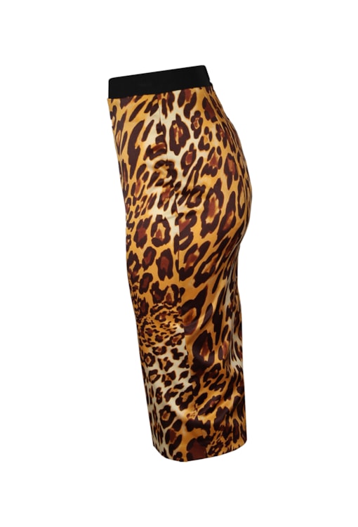 Saia lápis padrão leopardo