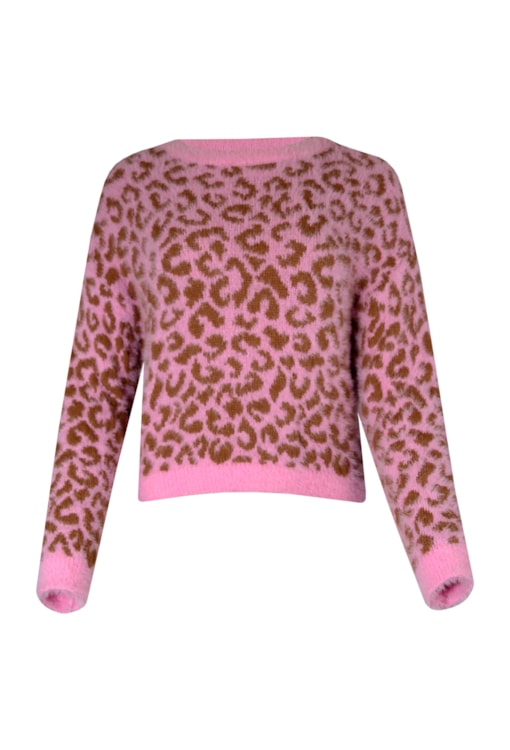 Camisola de malha com padrão leopardo