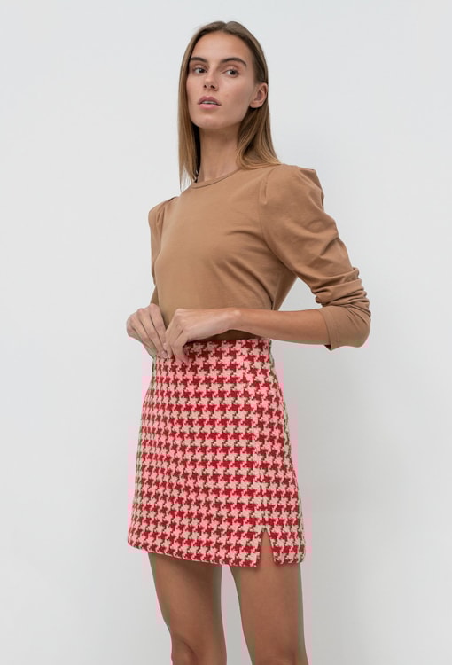 Saia curta pied de poule