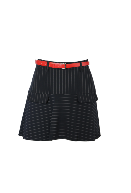 Saia curta às riscas