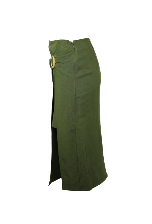 Saia de linho com detalhe drapeado